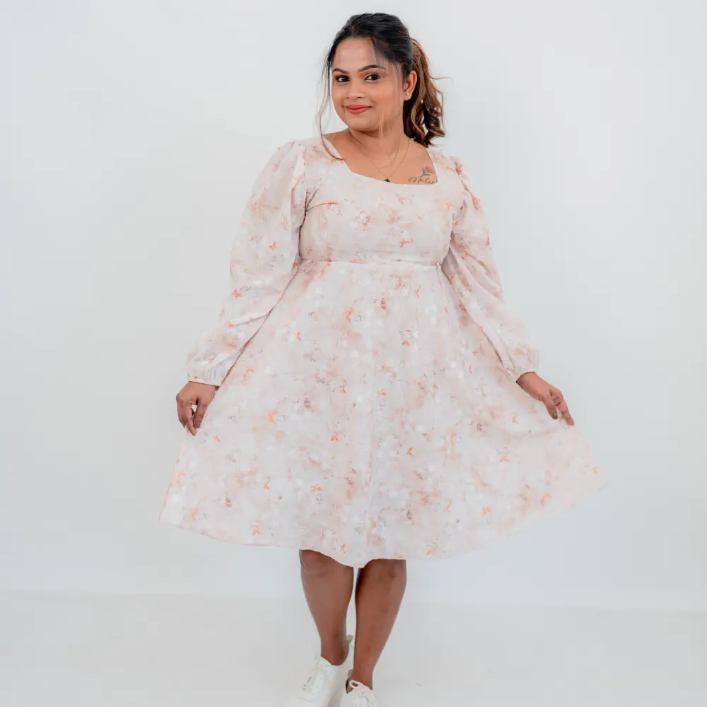 Floral Mini - Peach with White