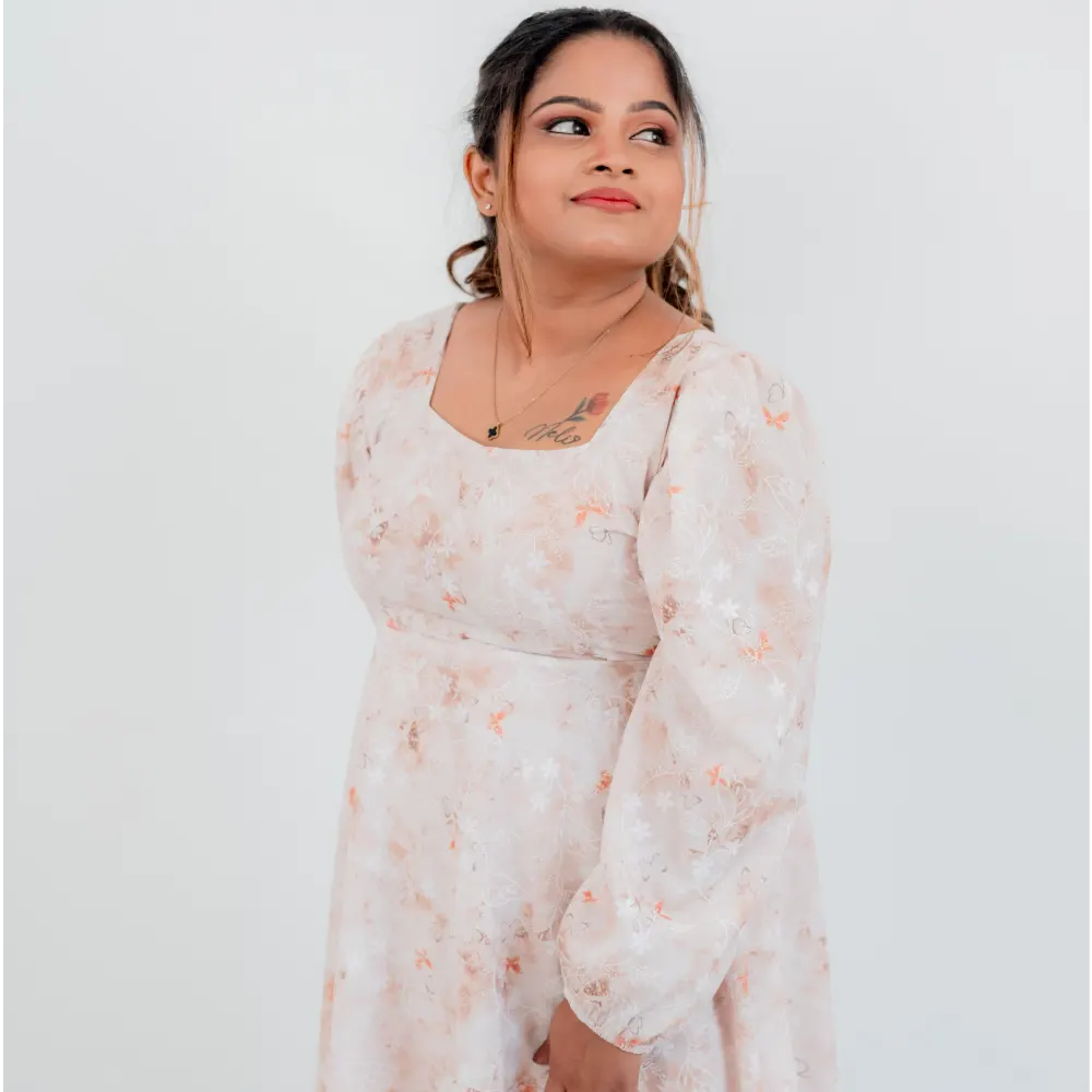 Floral Mini - Peach with White - Image 3