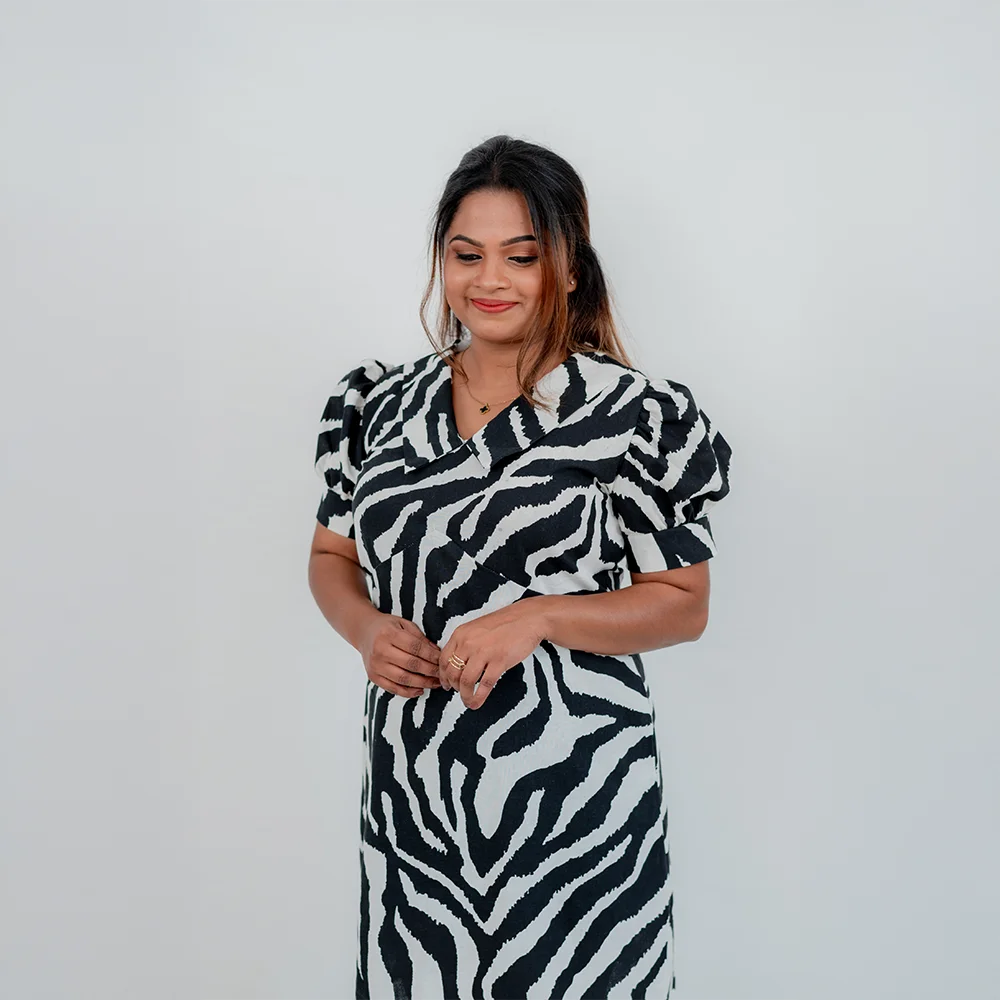 Zebra Print V-Neck Mini - Image 2