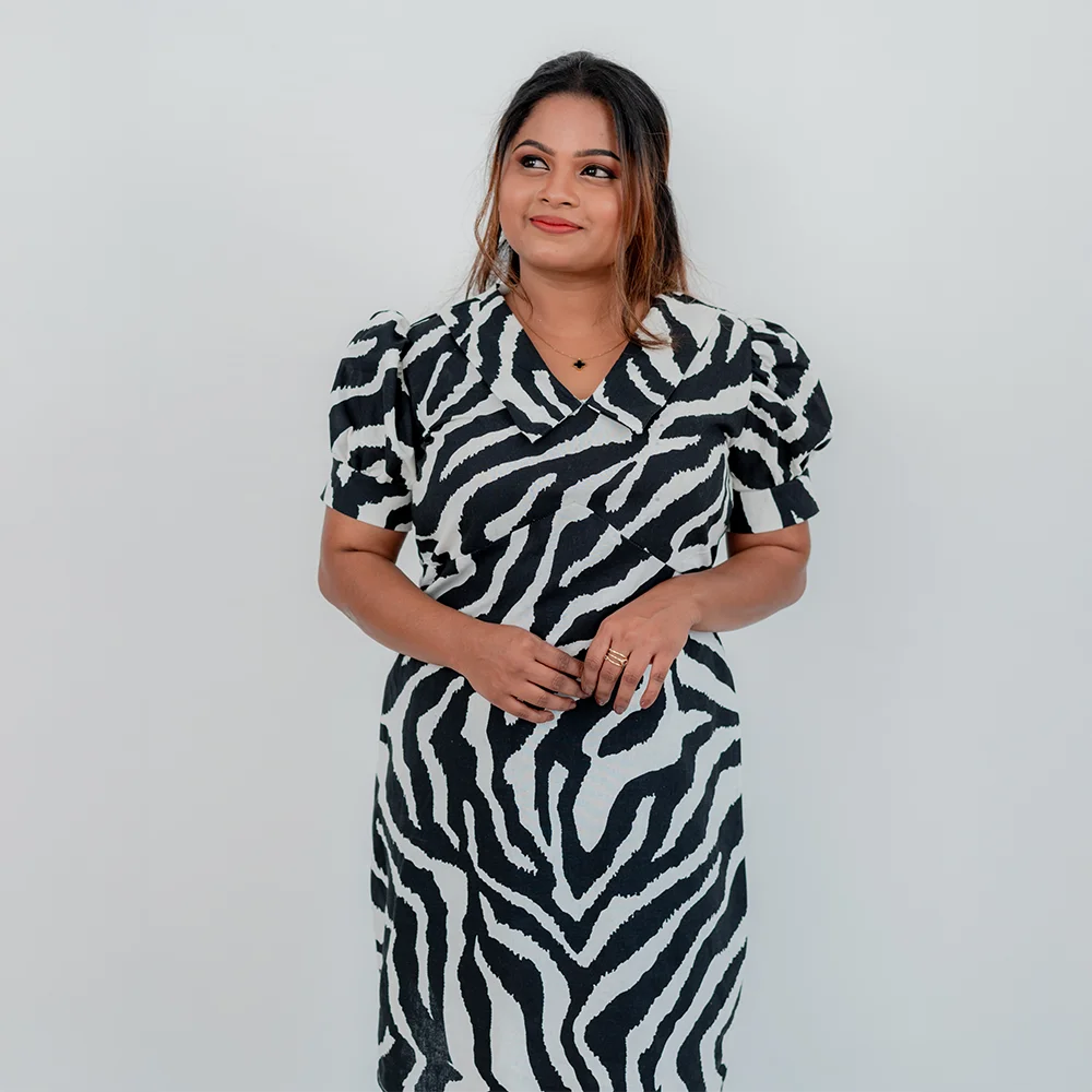 Zebra Print V-Neck Mini - Image 4