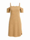 Beige Cold Shoulder Midi
