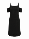 Black Cold Shoulder Midi