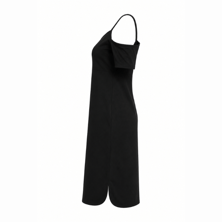 Black Cold Shoulder Midi
