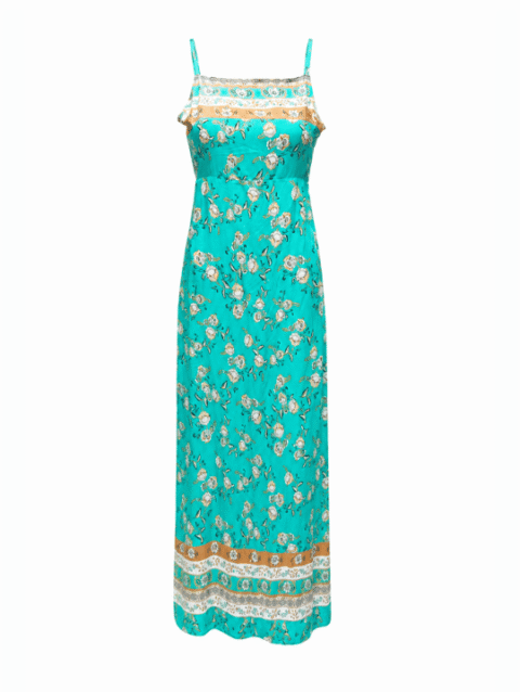 Blue Floral Strap Maxi