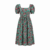 Green Floral Puff Sleeve Midi