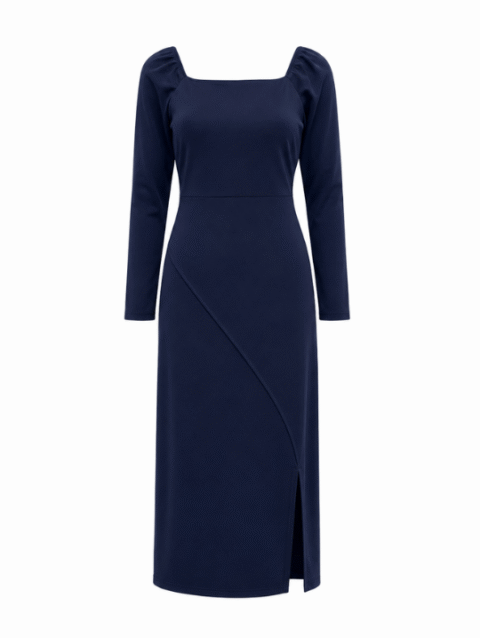 Navy Long Sleeve Maxi