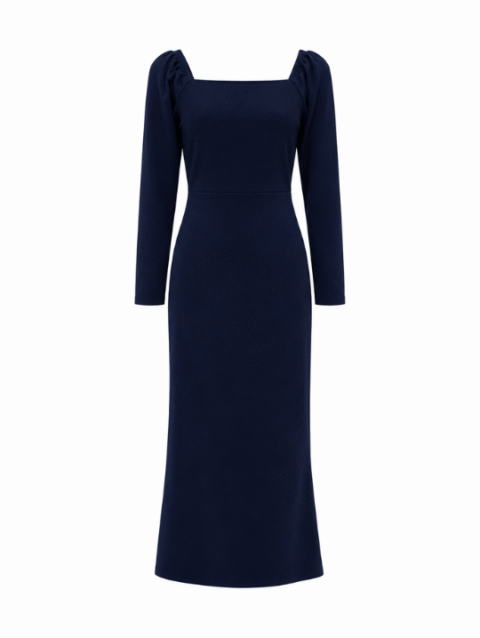Navy Long Sleeve Maxi