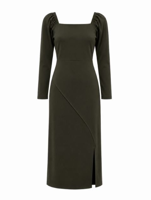 Olive Green Long Sleeve Maxi