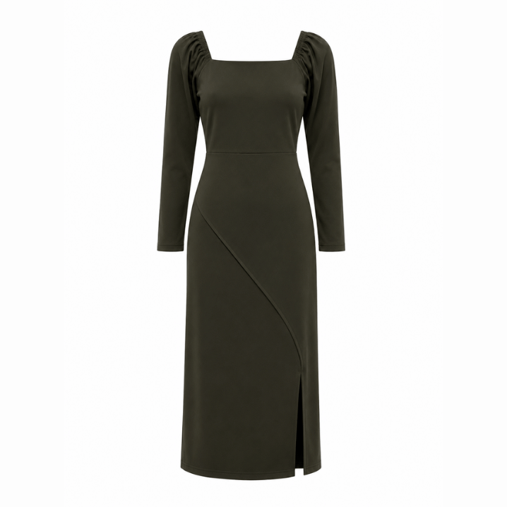 Olive Green Long Sleeve Maxi