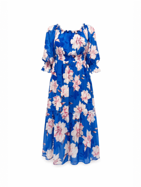 Pink Abstract Smock Midi