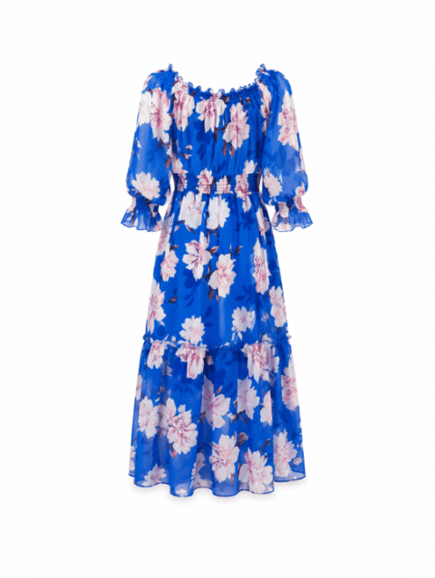 Pink Abstract Smock Midi