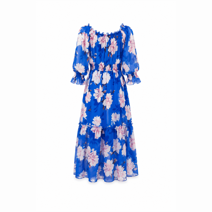 Pink Abstract Smock Midi