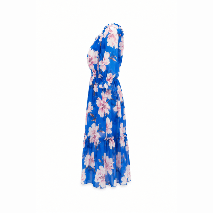 Pink Abstract Smock Midi