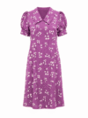 Purple Floral Puff Sleeve Mini