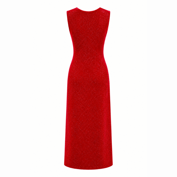 Red Shimmer Wrap Maxi