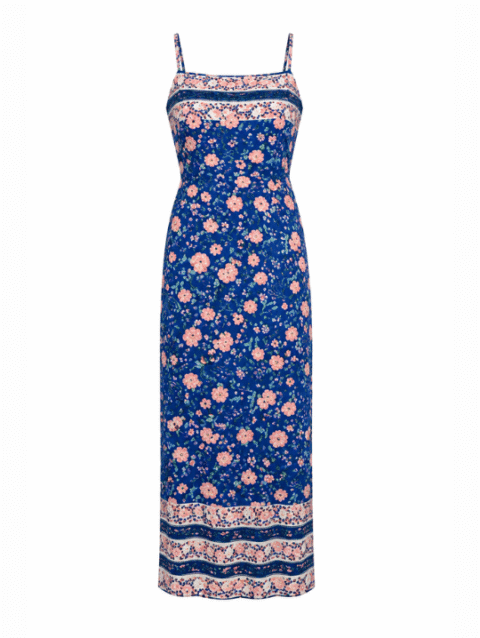 Turquoise Floral Strap Maxi