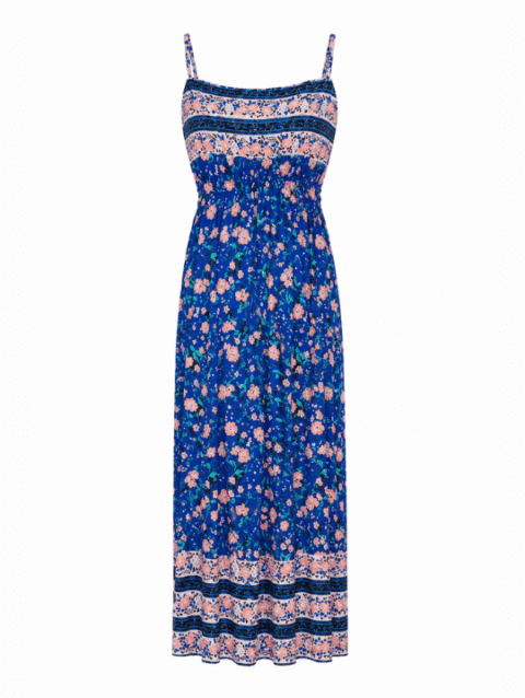 Turquoise Floral Strap Maxi