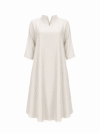 White Three-Quarter Sleeve Midi