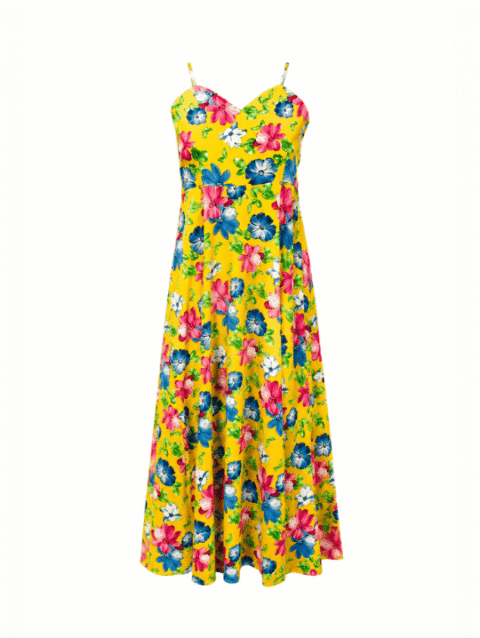 Yellow Floral Strap Maxi