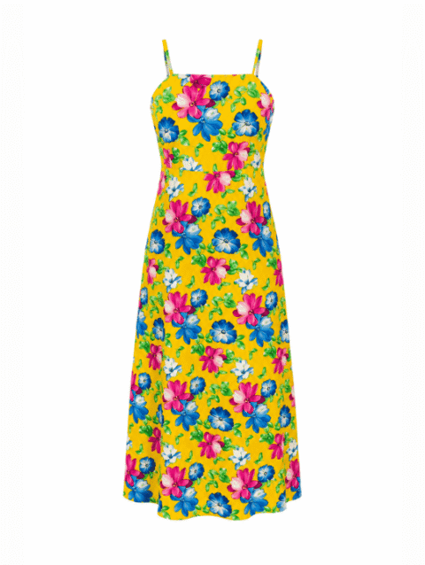 Yellow Floral Strap Maxi