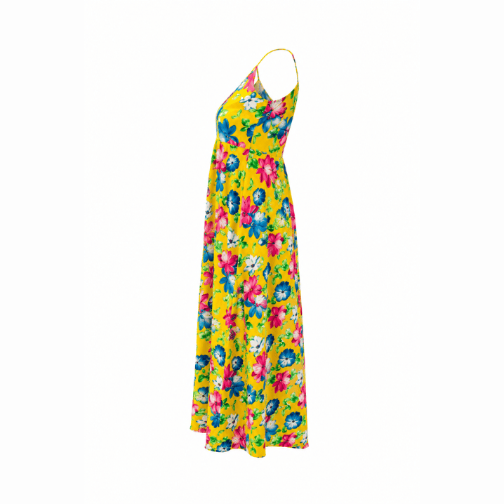 Yellow Floral Strap Maxi